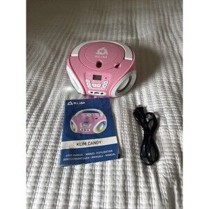 New Without Box Klein Candy Pink Boombox Radio, CD Player with Manual and cord￼
